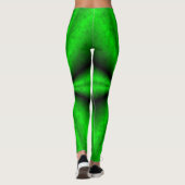 Schwarzer grüner Regenbogen in Elephantenhaut-Leth Leggings (Rückseite)