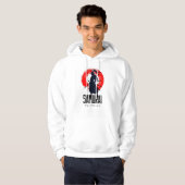 Schwarzer & Grüner Samurai-Kopf – Maximalistischer Hoodie (Vorne ganz)