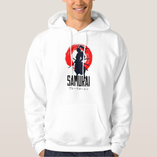 Schwarzer & Grüner Samurai-Kopf – Maximalistischer Hoodie
