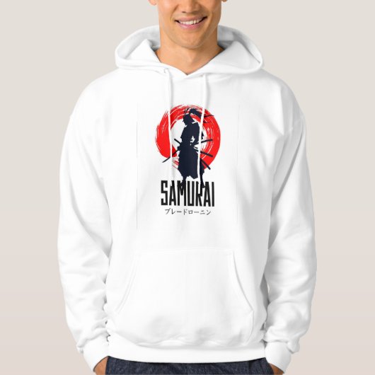 Schwarzer & Grüner Samurai-Kopf – Maximalistischer Hoodie (Vorderseite)