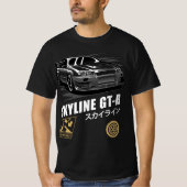 Schwarzer GT-R-Skyline R34 T-Shirt (Vorderseite)