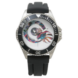 Schwarzer Gummi-Armbanduhr aus Edelstahl | Modern Armbanduhr