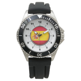 Schwarzer Gummi-Strap-Beobachtung auf der spanisch Armbanduhr