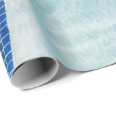 Schwarzer Gurt für das blaue Schwimmbad Geschenkpapier (Rolleneckpunkt)