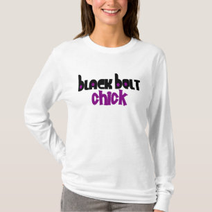 Schwarzer Gurt-Küken 1 lila T-Shirt