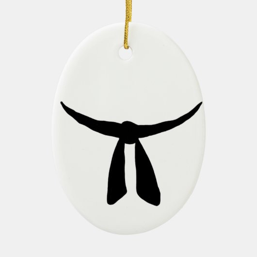 Schwarzer Gurt-Party Keramikornament (Vorne)