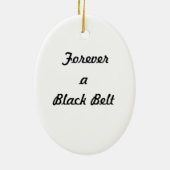 Schwarzer Gurt-Party Keramikornament (Hinten)