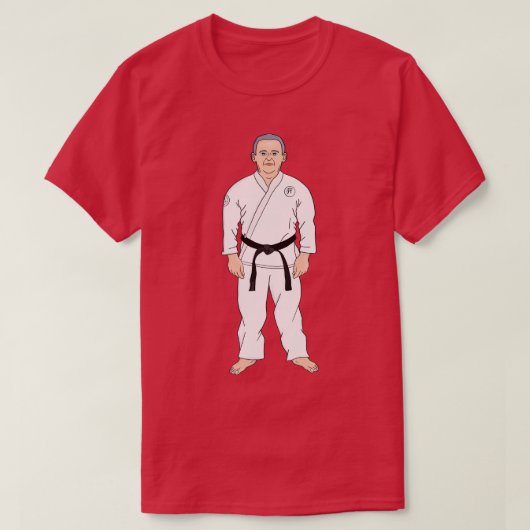 Schwarzer Gürtel Großer Vater T-Shirt (Design vorne)
