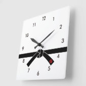 Schwarzer Gürtel, Kampfkunst 黒 帯, 武 道 Quadratische Wanduhr (Winkel)