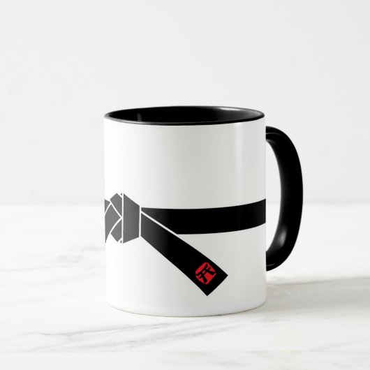 Schwarzer Gürtel, Kampfkünste 黒帯, 武道 Tasse (VorderseiteRechts)