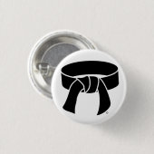 Schwarzer Gürtel pinback Knopf Button (Vorne & Hinten)