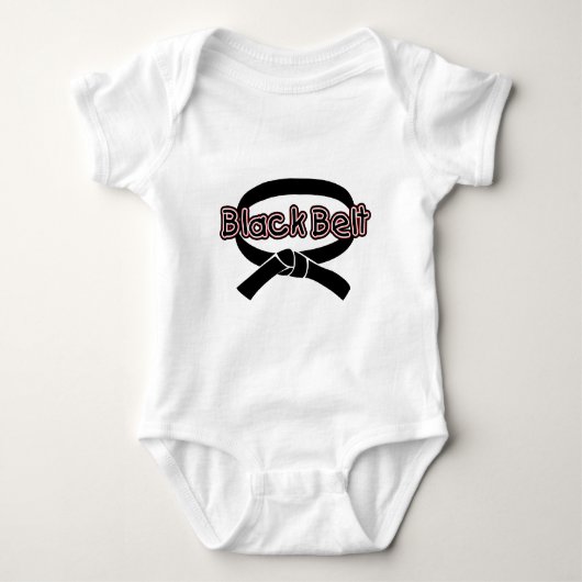 Schwarzer Gürtel (rot) Baby Strampler (Vorderseite)