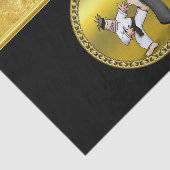 Schwarzer Gürtelkarate, der eine schwarze Training Seidenpapier (Ausschnitt)