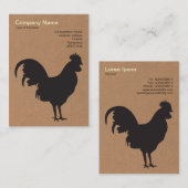 Schwarzer Hahn - Faltschachtel Visitenkarte (Vorne/Hinten)