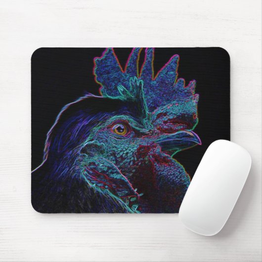 Schwarzer Hahn Mousepad (Mit Mouse)