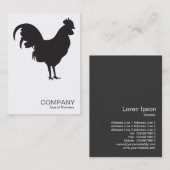 Schwarzer Hahn - weiß Visitenkarte (Vorne/Hinten)