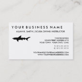 Schwarzer Hai Elegantes Tauchen / Bootscharta Visitenkarte (Rückseite)