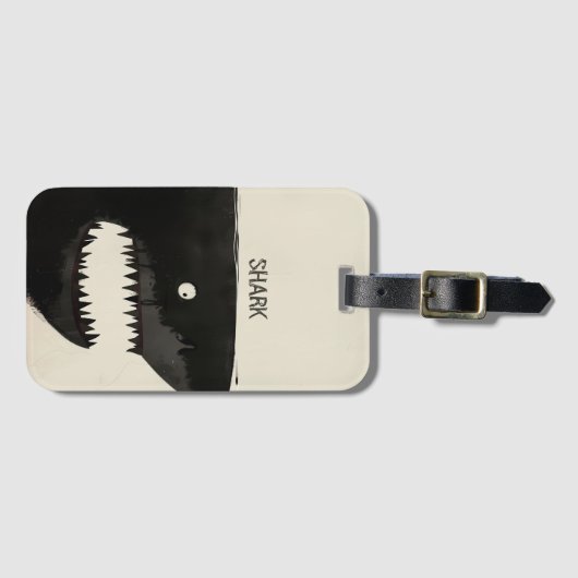 Schwarzer Hai Gepäckanhänger (Vorderseite (Horizontal))