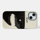 Schwarzer Hai iPhone 15 Hülle (Rückseite (Horizontal))