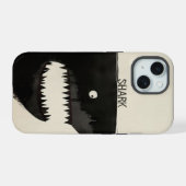 Schwarzer Hai iPhone 15 Hülle (Rückseite (Horizontal))