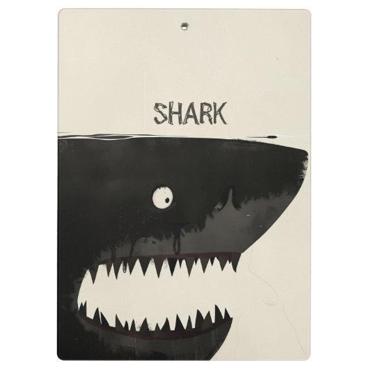 Schwarzer Hai Klemmbrett (Rückseite)