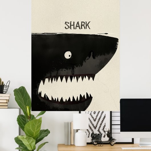 Schwarzer Hai Poster (Heimbüro)