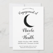 Schwarzer Halbmond Astrologie Zodiac Verlobung Einladung (Vorderseite)