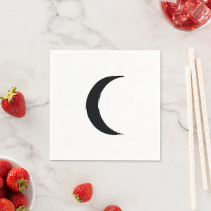 Schwarzer Halbmond Dunkler Mond Astrologie Tierkre Serviette