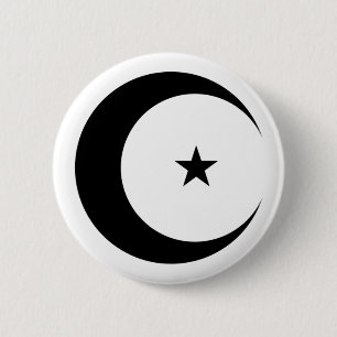 Schwarzer Halbmond und Stern für Ramadan Button