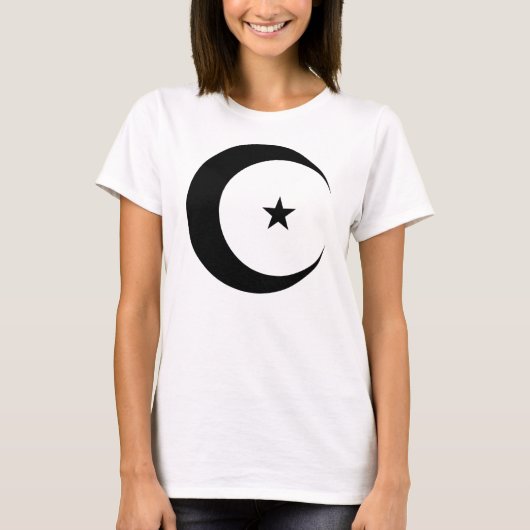 Schwarzer Halbmond und Stern für Ramadan T-Shirt (Vorderseite)