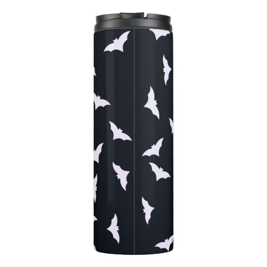 Schwarzer Halloween-Fledermaus Thermosbecher (Rückseite)