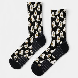 Schwarzer Halloween-Geist Socken