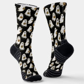 Schwarzer Halloween-Geist Socken (Gewinkelt)