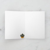 Schwarzer Halloween-kleiner Kuchen Karte (Innenseite)