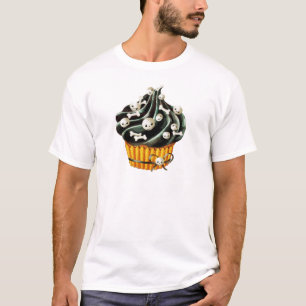 Schwarzer Halloween-kleiner Kuchen mit den kleinen T-Shirt