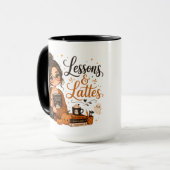 Schwarzer Halloween-Lehrer-Mug Funny Spooky Latte Tasse (Vorderseite Links)