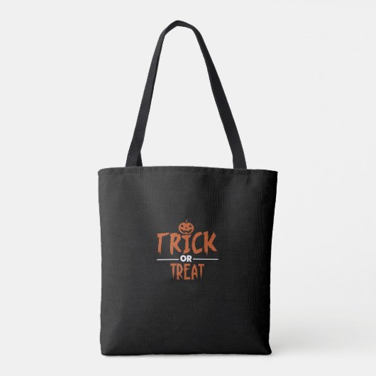 Schwarzer Halloween-Trick oder Drucktasche Tasche (Rückseite)