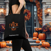 Schwarzer Halloween-Trick oder Drucktasche Tasche