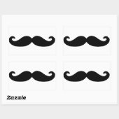 Schwarzer Handlebar Mustache/Mustache Rechteckiger Aufkleber (Blatt)