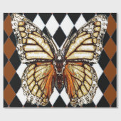 SCHWARZER HARLEKIN GEMUSTERTES BROWN-WHITE GESCHENKPAPIER (Flach)