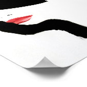 Schwarzer Hat Retro Vintage Mode Illustration Poster (Ecke)