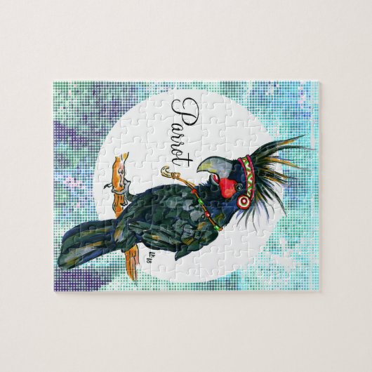 Schwarzer hauptsächlichpapagei puzzle (Horizontal)