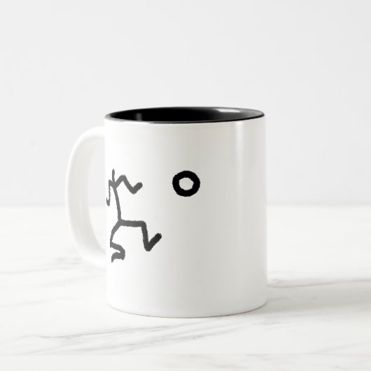 schwarzer Hauptstocherkahn Zweifarbige Tasse (Vorderseite Links)