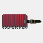 Schwarzer Häuschen-Rot-Raum Gepäckanhänger (Vorderseite horizontal)