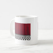 Schwarzer Häuschen-Rot-Raum Kaffeetasse (Vorderseite Links)