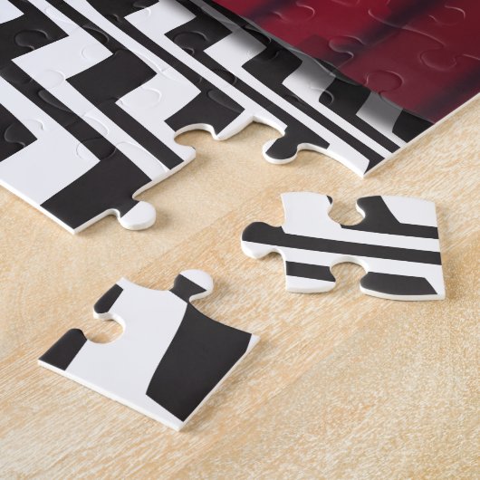 Schwarzer Häuschen-Rot-Raum Puzzle (Seite)