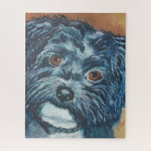 Schwarzer Havanese-Welpe Puzzle
