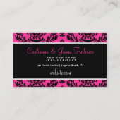 Schwarzer heißen Rosas Damast des Sahnebeutel-311 Visitenkarte (Rückseite)