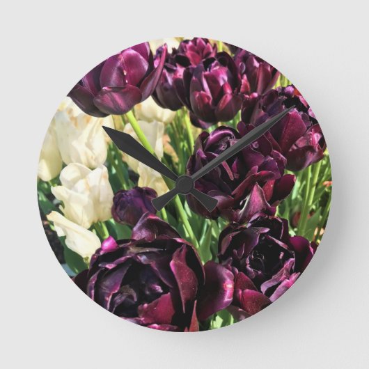 Schwarzer Held Tulips, Oregon Runde Wanduhr (Vorderseite)