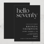 Schwarzer Hello Seventy Klassischer Einladung zum  (Vorne/Hinten)